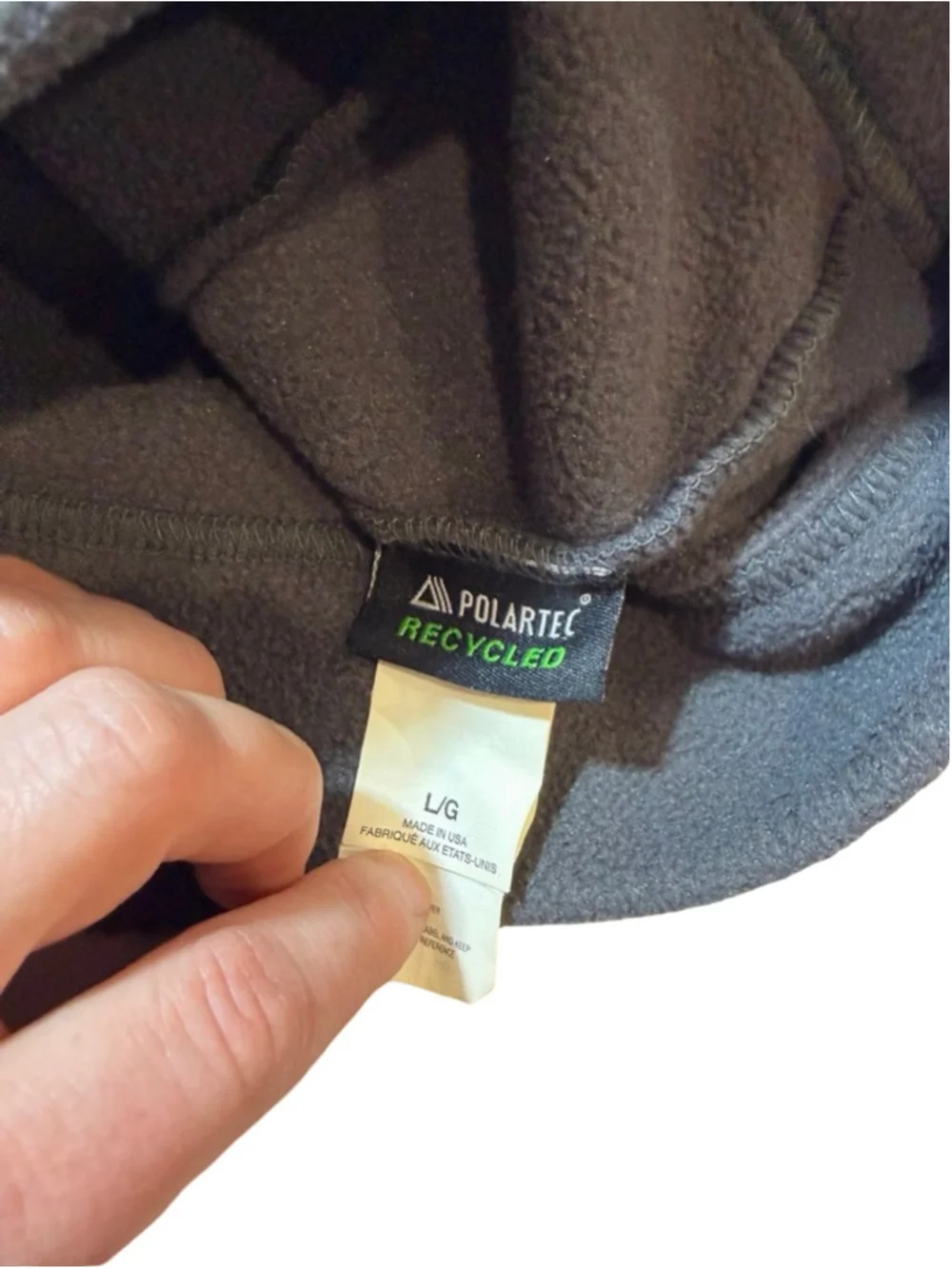 The North Face Grey Fleece Beanie Polartec Recycled USA Made Winter Hat